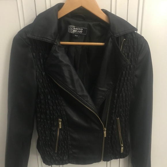 Faux leather quilted jacket - Picture 1 of 3